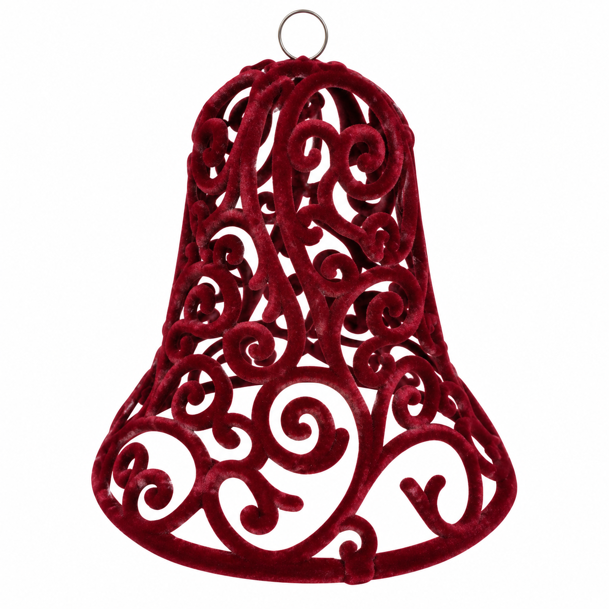 Campana di Natale, Decorazione albero di Natale Vintage, colore Bordeaux – decorazioni natalizie di lusso Merry Worlds, foto 3